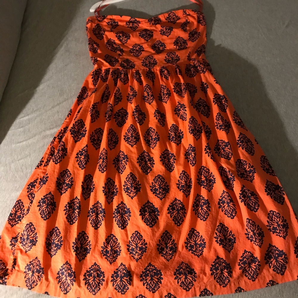 Orange and navy dress